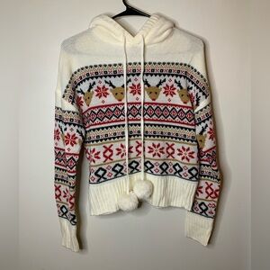 No Boundaries Christmas Reindeer Hooded Sweater